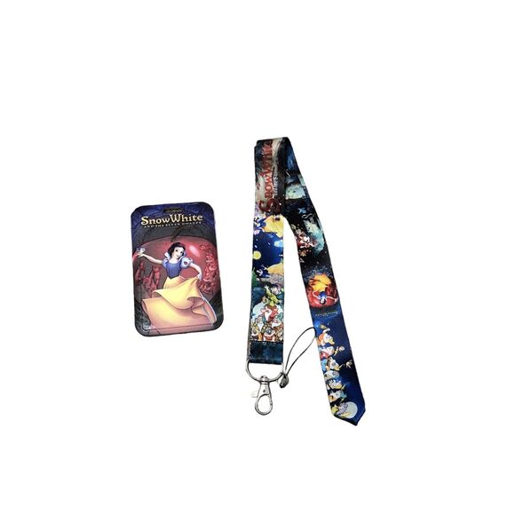Disney Snow White Lanyard Keychain ID Badge Necklace Holder Key Holder - Picture 1 of 4